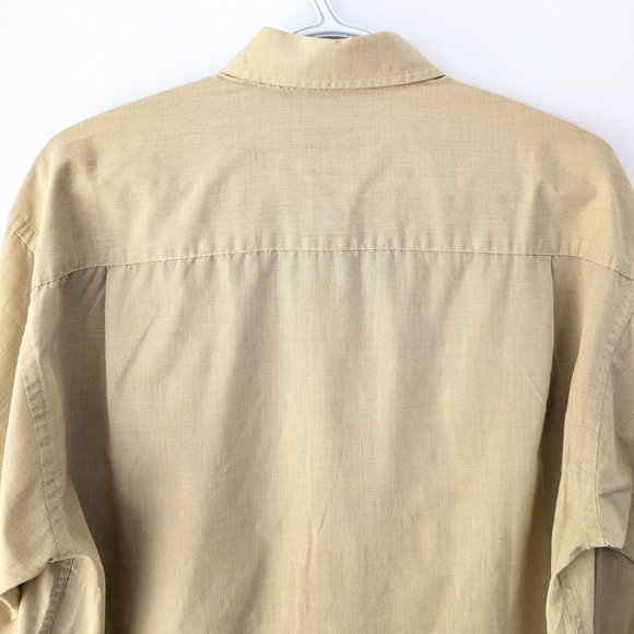 Christian Dior Men's Vintage Beigey-yellow Dress Shirt ~ Size 15 / 32-33 - Picture 6 of 9